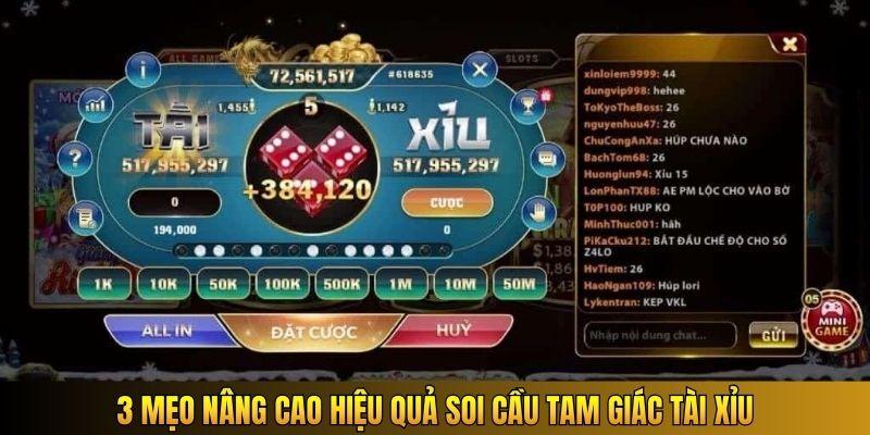 3 mẹo nâng cao hiệu quả soi cầu tam giác Tài Xỉu