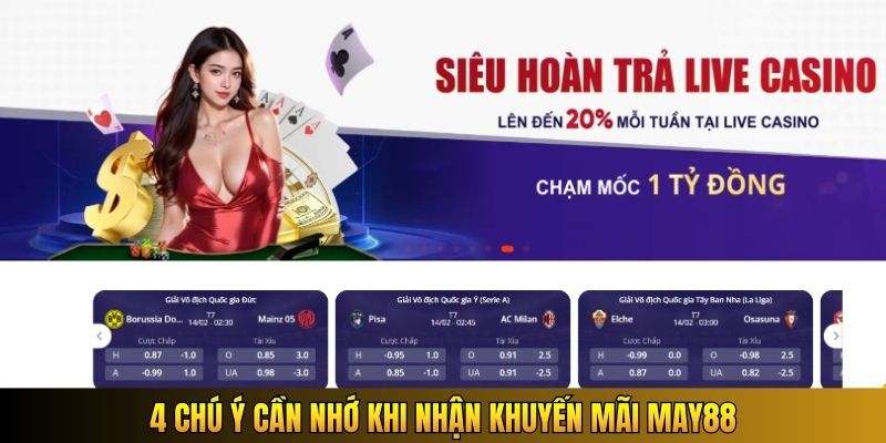 4 chú ý cần nhớ khi nhận khuyến mãi May88
