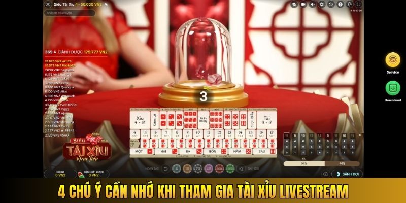 4 chú ý cần nhớ khi tham gia tài xỉu livestream