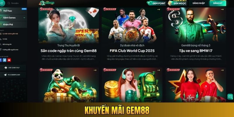 khuyến mãi Gem88